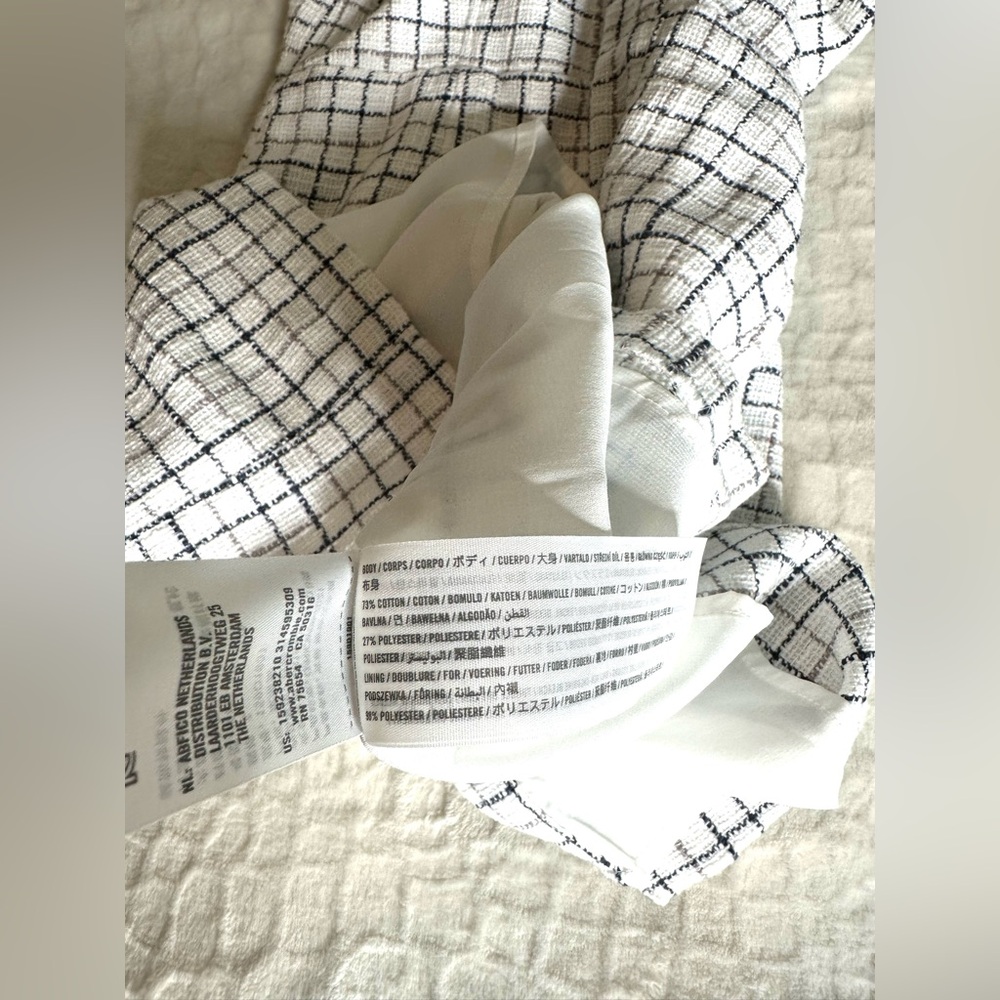 Abercrombie And Fitch white Tweed Mini Dress with side slit and adjustable strap - Picture 12 of 16